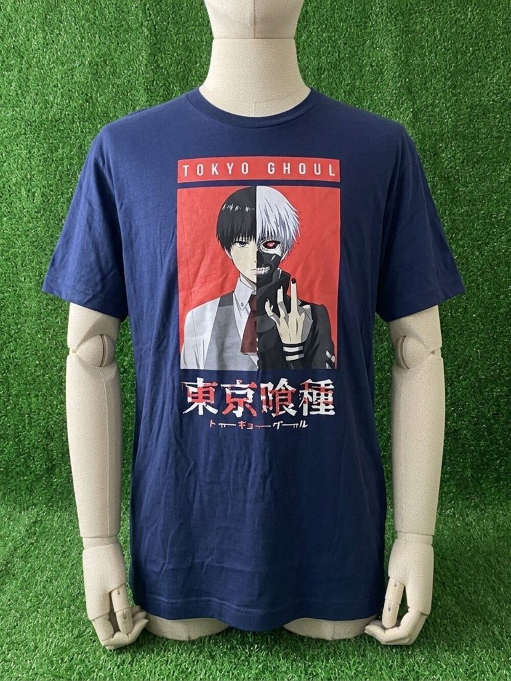 Tokyo Ghoul Ken Kaneki Anime Graphic T Shirt Mens XL Navy Blue Funimation NWT
